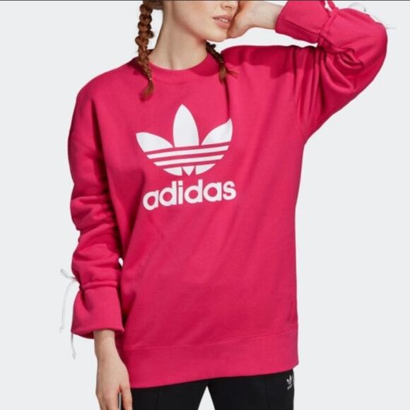 NWT Adidas trefoil tie sleeve oversized sweatshirt - Picture 1 of 9
